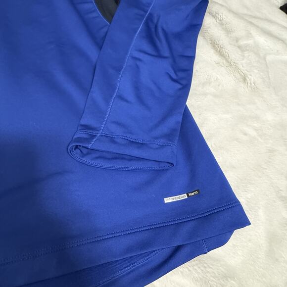 Salomon Men’s Hoodie Half Zip Blue L ActiTherm Hooded Fleece Pullover Sweatshirt - Picture 2 of 8